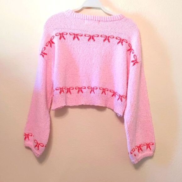 Pink Sweater KRUSH Cropped Loose Size M - Picture 3 of 8